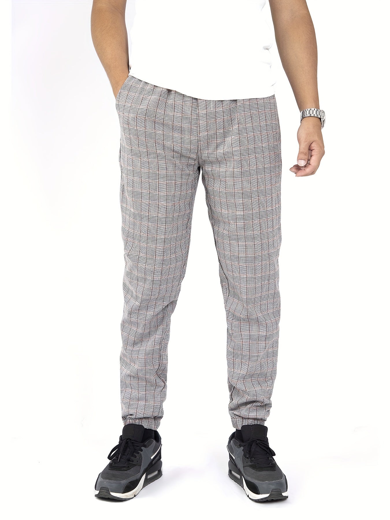 Vintage Plaid Casual Pants Men's Slacks Business Banquet