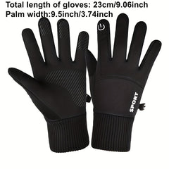 Men's Warm Velvet Cycling Gloves Anti-slip Touch Screen