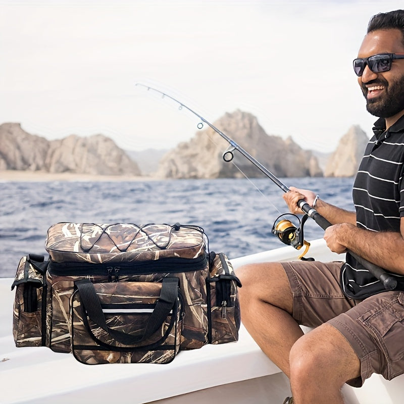 Waterproof Fishing Tackle Storage Bag - Double Layer Fishing Bag