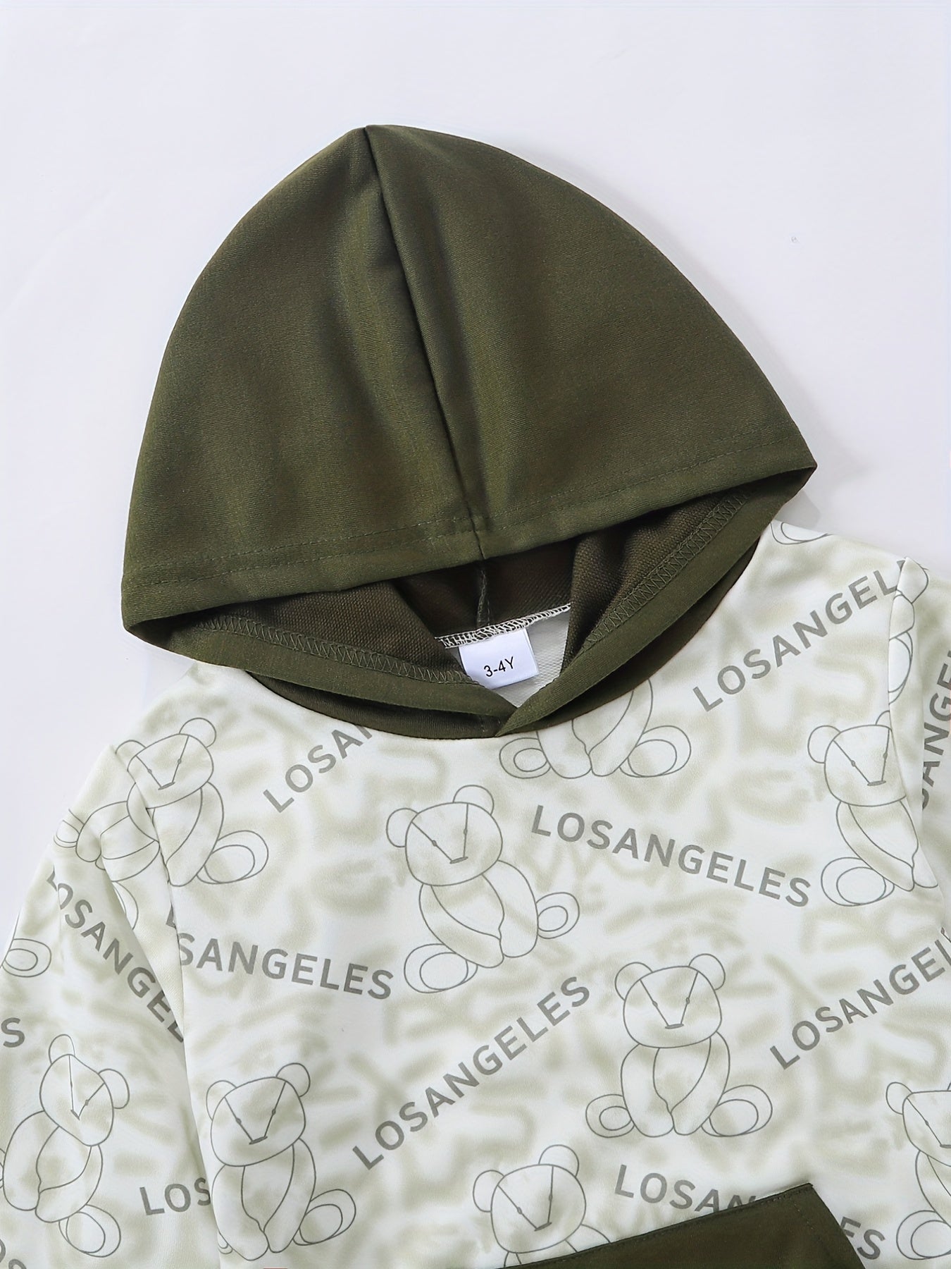 Bear Letter Allover Print Boy's 2pcs Hoodie & Sweatpants Set
