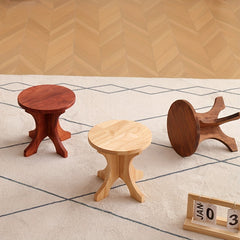 Wooden Stool Shoe Changing Stool Solid Wood Small Stool Round Stool