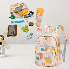 Stylish Lightweight Diaper Backpack Abstract Design Multifunctional