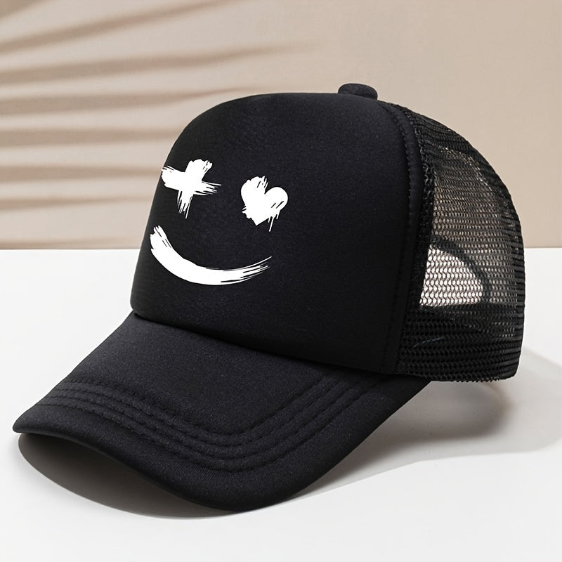 Cartoon Print Baseball Cap Summer Sunshade Mesh Peaked Cap