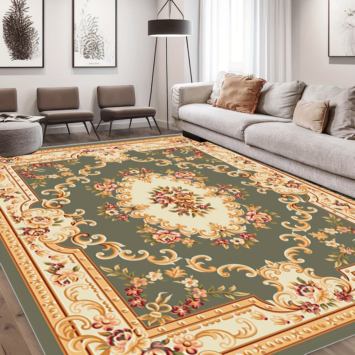 European Style Decorative Carpet Anti-Skid Indoor Living Room Dormitory Kitchen