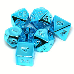 7 Piece Electroplated Polyhedral Dice Set for RPGs & Table Games