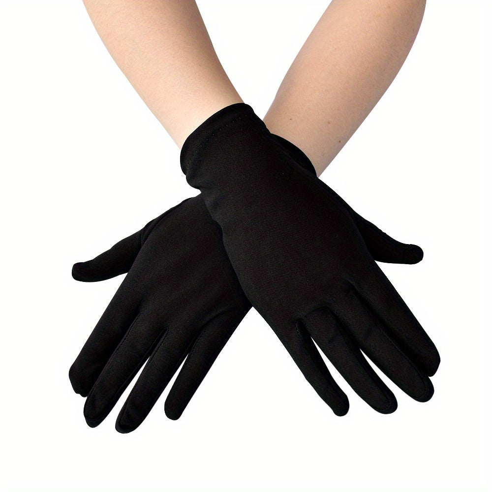 Silk Satin Gloves for Women Short Hand Protection Dance Performance