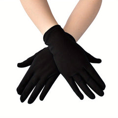 Silk Satin Gloves for Women Short Hand Protection Dance Performance