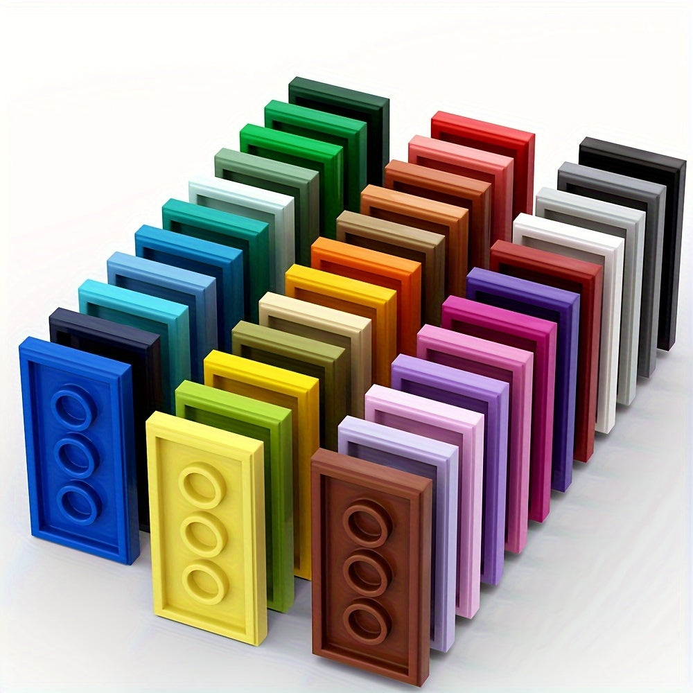 12pcs Building Block Set 2x4 Low Wall Flat Bricks Mixed Colors ABS Construction