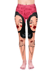 Figure Print Skinny Leggings High Waist Yoga Leggings Women's Clothing