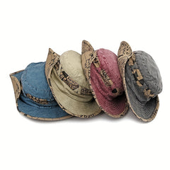 Casual Vintage Men's Fisherman Hat Big Brim Outdoor Sun Hat