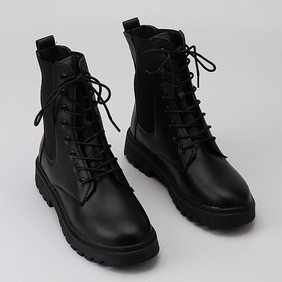 Women's Lace Up Combat Boots Faux Leather Fashionable Boots