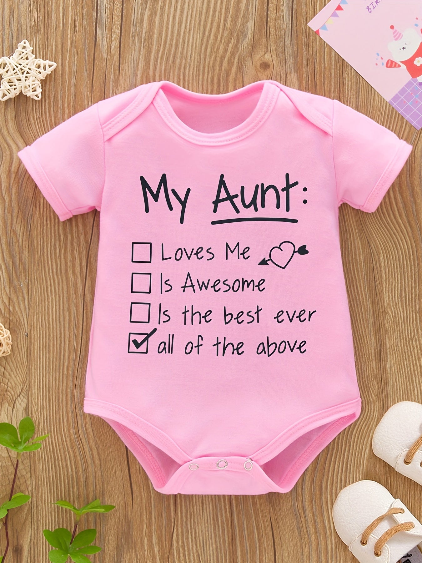Baby Boys My Aunt Short Sleeve Romper Bodysuit
