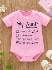 Baby Boys My Aunt Short Sleeve Romper Bodysuit