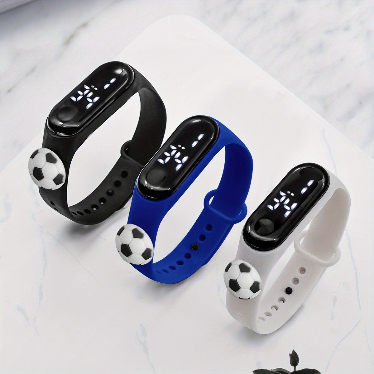 Boys LED Touchable Cartoon Football Sports Watch