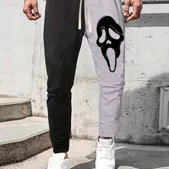 Men's Block Trousers Thin Breathable Drawstring Rock Hip hop Style