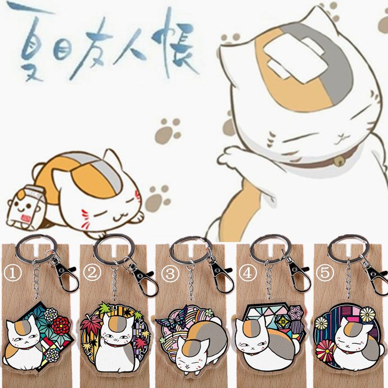 Anime Cat Keychain Acrylic Keyring Cute Schoolbag Accessory