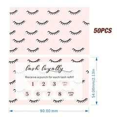 50pcs Pink Loyalty Card Beauty Business Card Aesthetics Esthetician Lash Tech