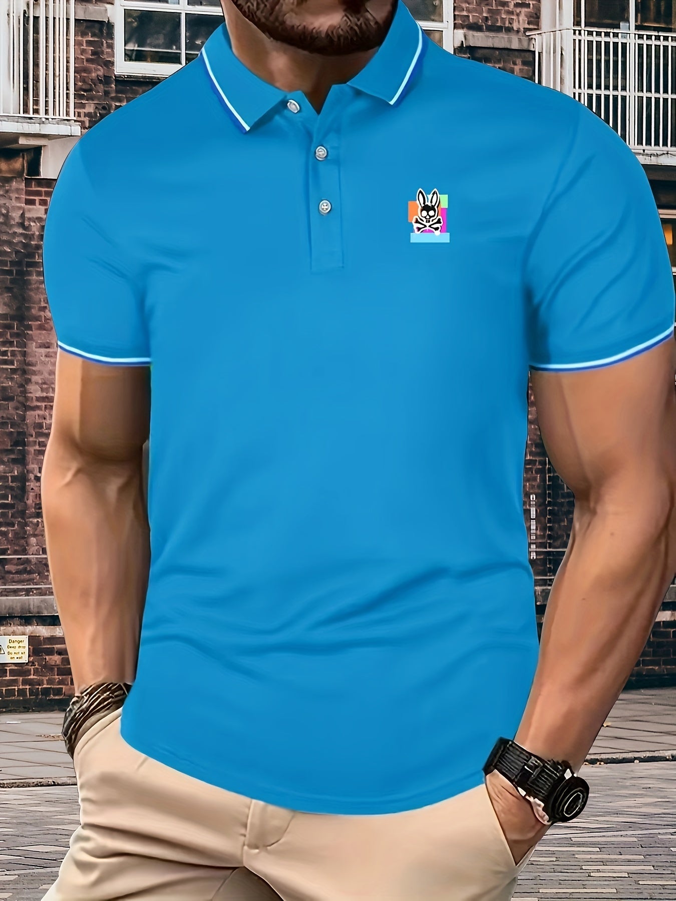 Rabbit Skeleton Pattern Men's Golf Shirt