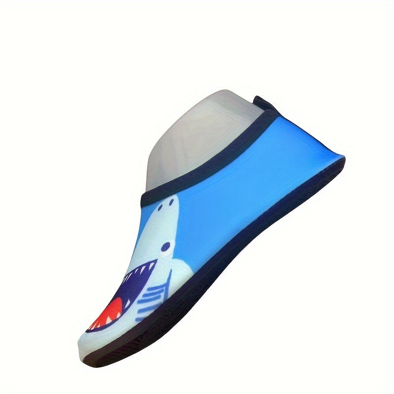 Boy's Shark Pattern Bare Water Shoes Quick Dry Non Slip For Beach Pool