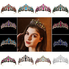 Pink Crystal Tiara Crown for Women Girls