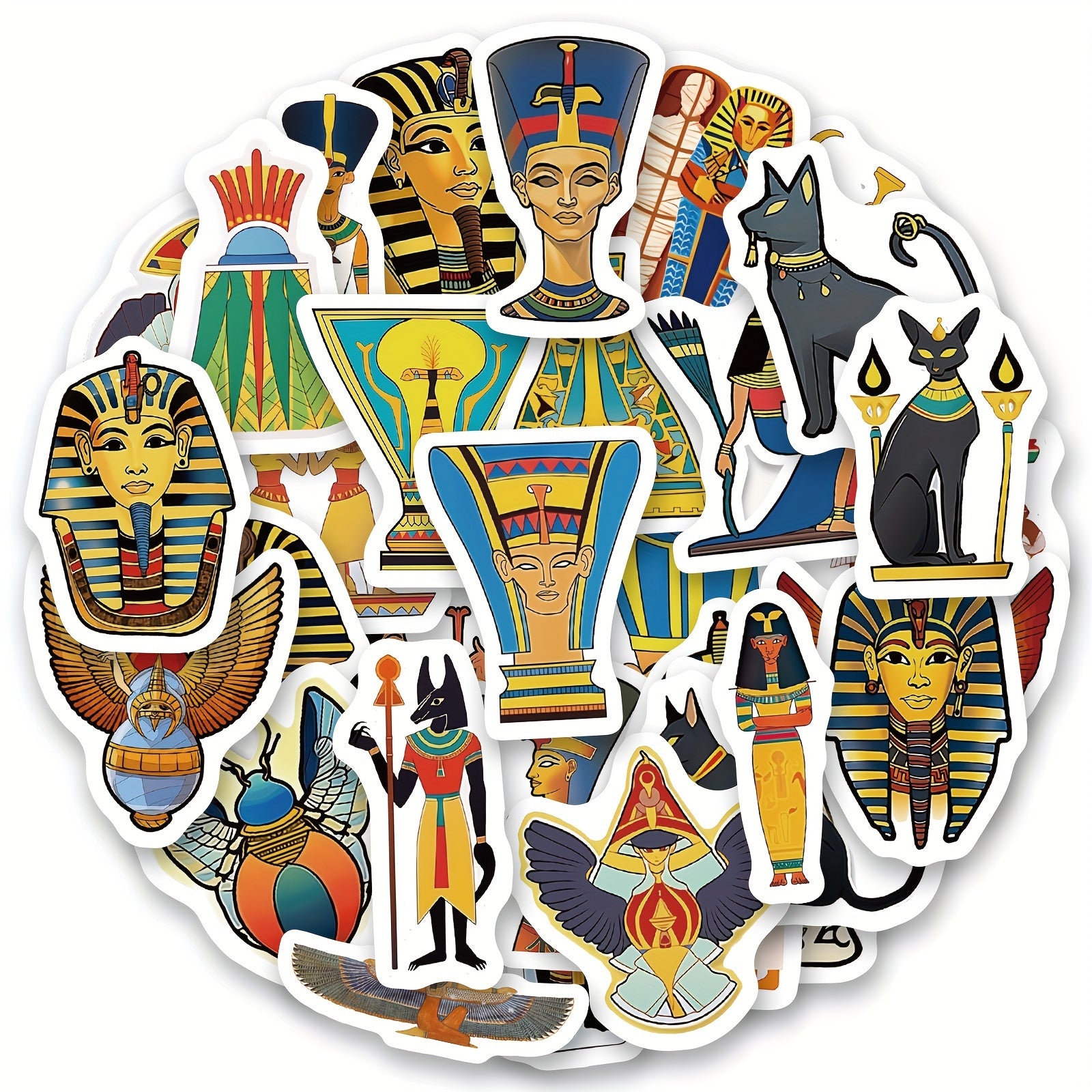 50pcs Ancient Egypt Waterproof Stickers For Laptop Waterbottle Phone