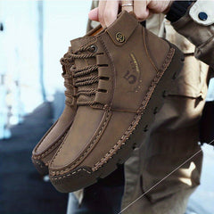 Men's High Top Lace Up Boots Casual Walking Shoes
