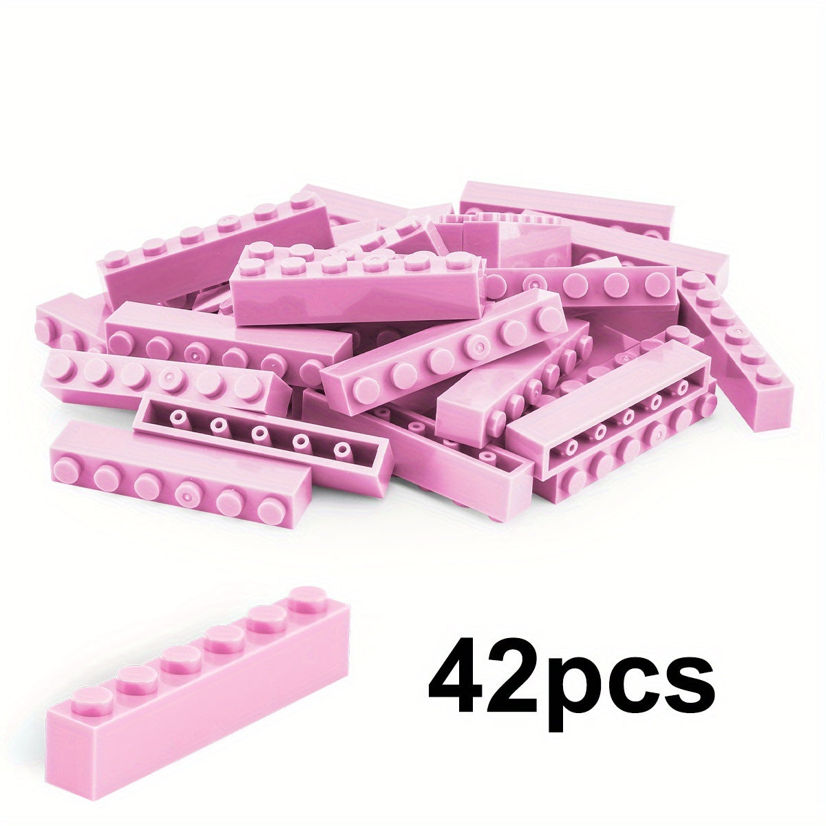 42pcs 1x6 High Brick Kids Puzzle Toy DIY Small Particle Blocks