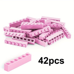 42pcs 1x6 High Brick Kids Puzzle Toy DIY Small Particle Blocks