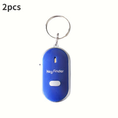 2pcs Sound Control Lost Key Finder Locator Keychain LED Light Torch