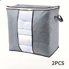 2pcs XL Quilt Storage Bag Foldable Wardrobe Organizer Blanket Luggage Zipper