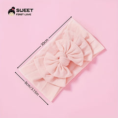 Baby Girls Bowknot Solid Headband Soft Nylon Elastic Hair Bands
