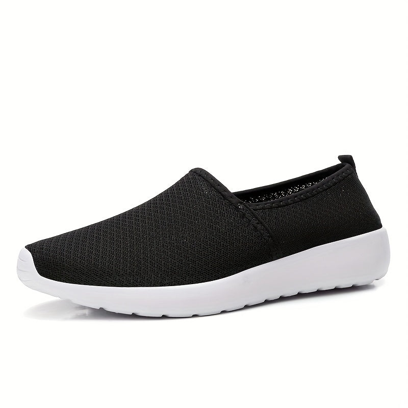 Women's Mesh Flat Shoes Breathable Lightweight Slip On Casual Walking Flats