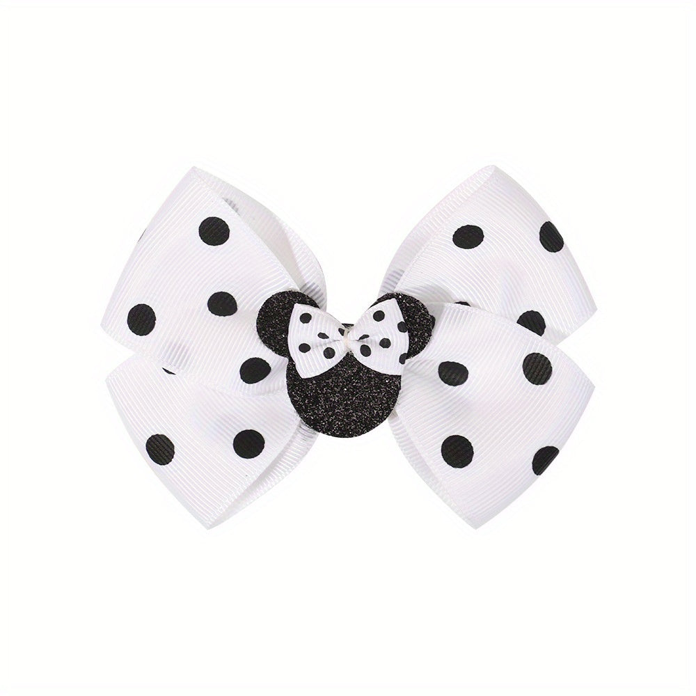 Cartoon Mouse Ear Bow Hair Clips for Holiday Party Girls Gift