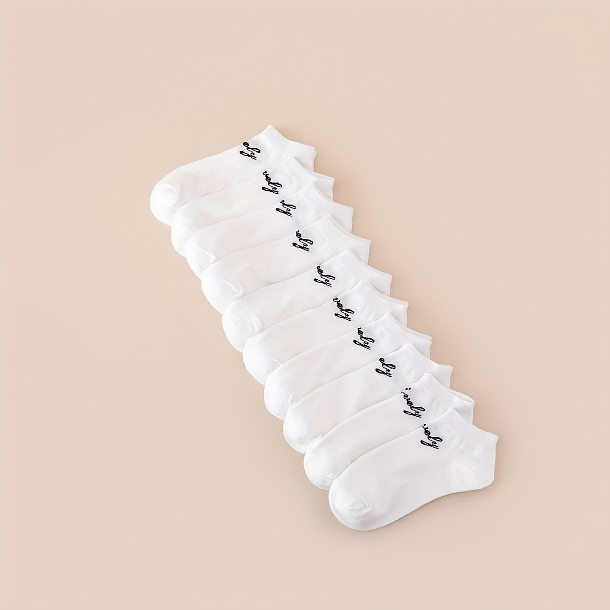 10 Pairs Letter Print Soft Ankle Socks Women's Stockings