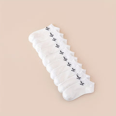 10 Pairs Letter Print Soft Ankle Socks Women's Stockings