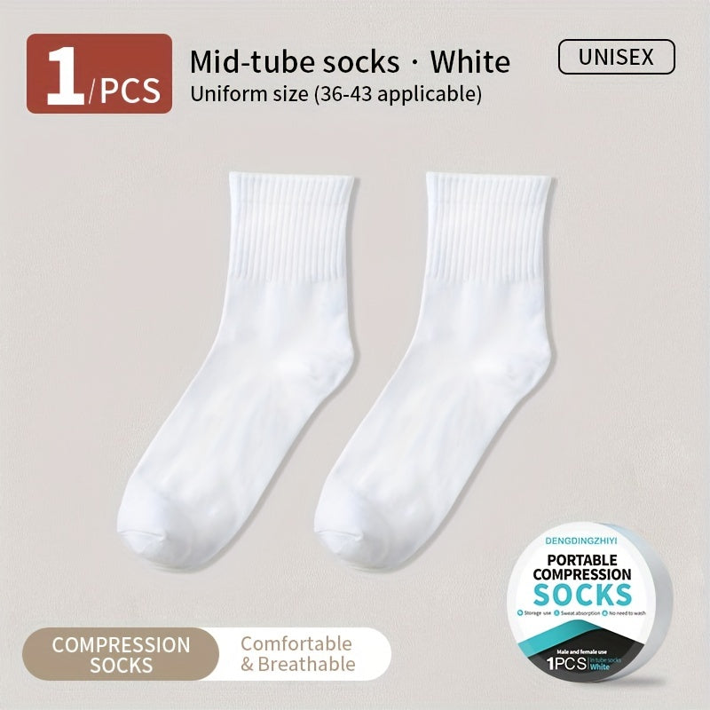 5 Pairs Disposable Wash Cotton Compression Socks