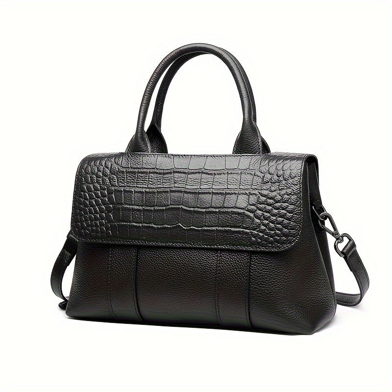 Leather Crossbody Handbag Magnetic Closure Removable Strap Purse