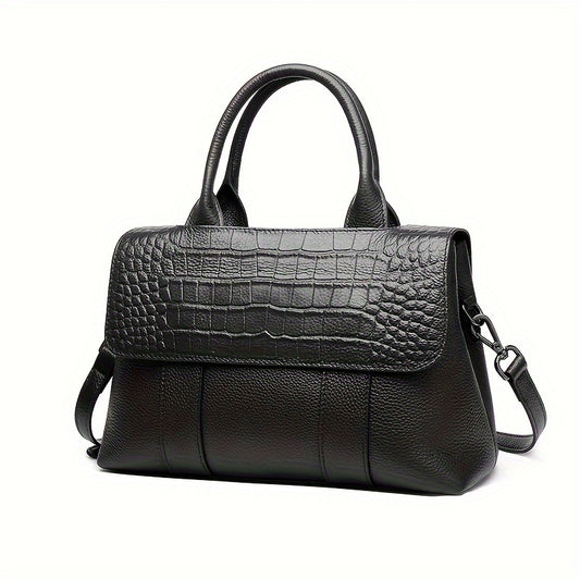 Leather Crossbody Handbag Magnetic Closure Removable Strap Purse