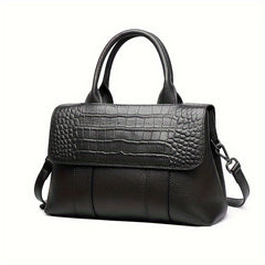 Leather Crossbody Handbag Magnetic Closure Removable Strap Purse