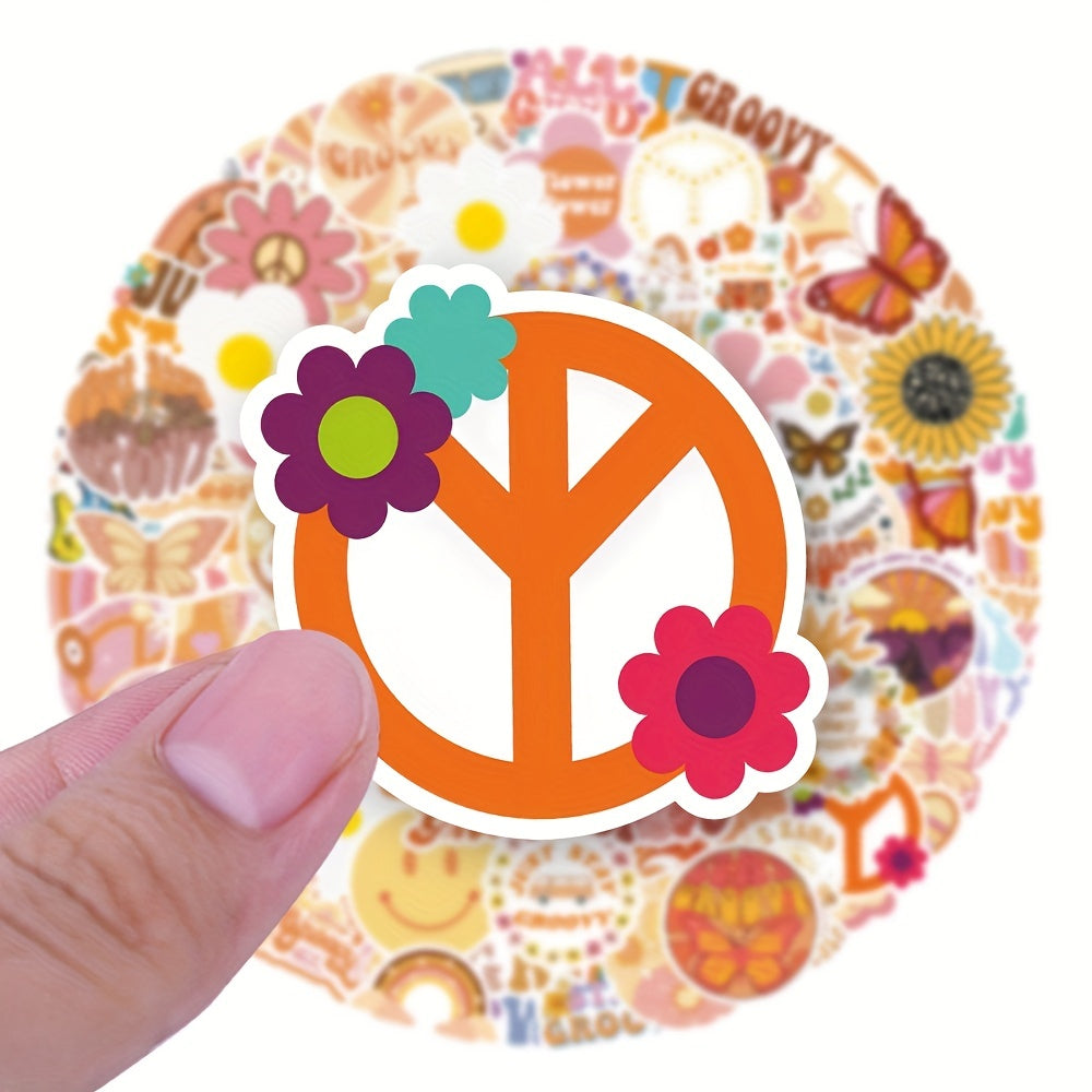 Boho Hippie Vinyl Stickers Waterproof for Water Bottle Laptop Phone Case