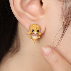 Metal Cartoon Animal Earrings Dinosaur Clay Jewelry