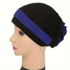 Ruched Turban Cap Elastic Head Wrap Ramadan Headscarf Chemo Cap