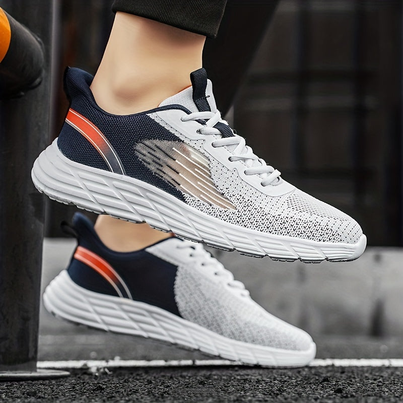 Men's Lightweight Running Shoes Breathable Lace-up Sneakers Non Slip