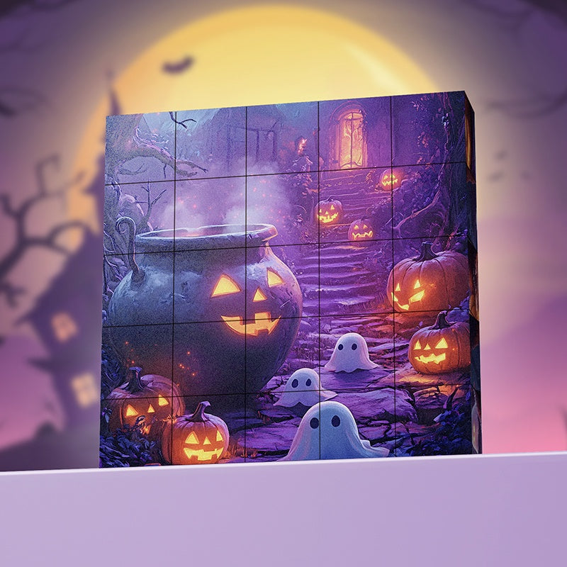 Magical Puzzle Toy 25pcs Halloween Patterns DIY Educational Toy for Kids