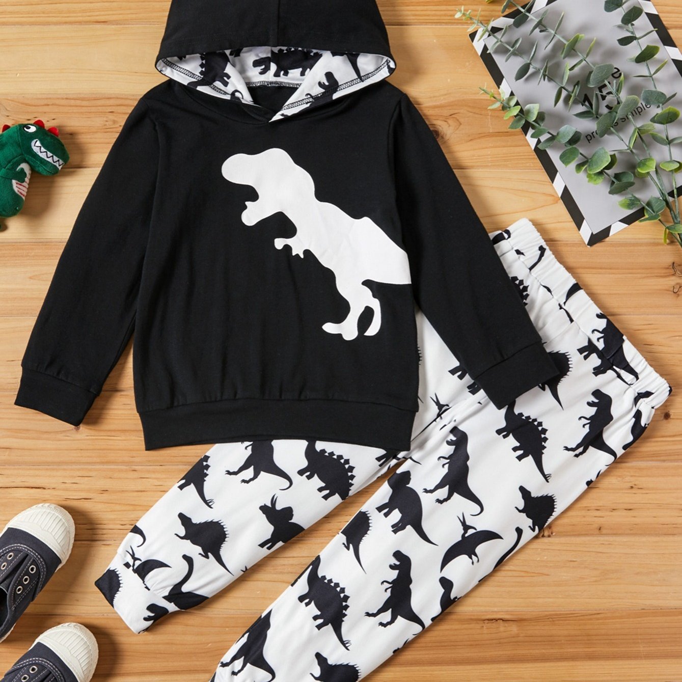Baby Boy's Dinosaur Hoodie & Trousers Set