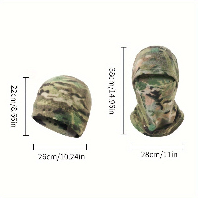 Outdoor Warm Cap With Fleece & Full Face Mask for Army Tactical Use