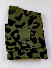 Leopard Pattern Long Sleeve Pullover Jumper