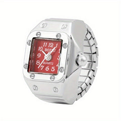 Alloy Finger Watch Square Men And Women Couple Ring Watch