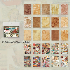 50pcs Vintage Ephemera Bundle Junk Journal Kit Scrapbook Supplies Paper
