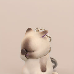 Cartoon Cat Keychain Chubby Kitten Keyring Bag Purse Ornament Pendant